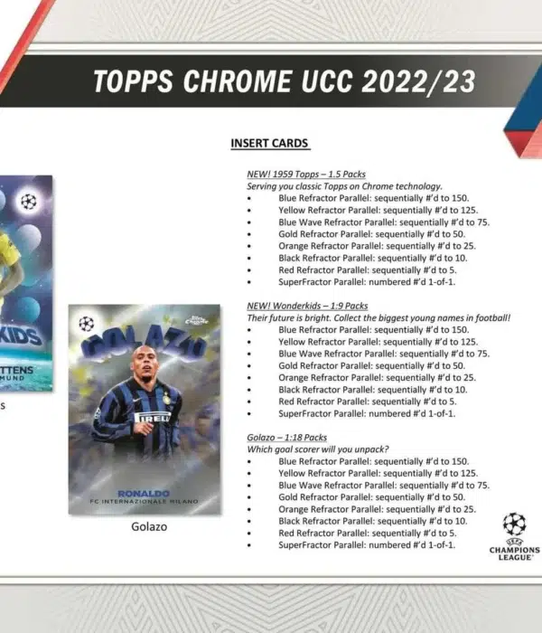2022-23 Topps Chrome UEFA Club Competitions Hobby Lite Box - Sealed
