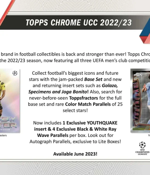 2022-23 Topps Chrome UEFA Club Competitions Hobby Lite Box - Sealed