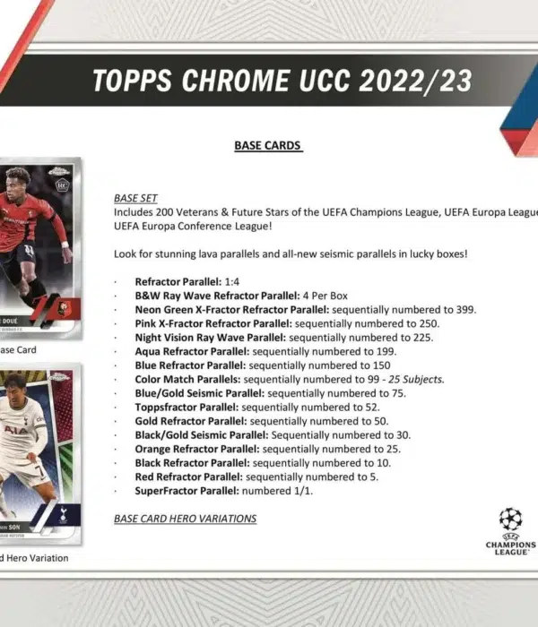 2022-23 Topps Chrome UEFA Club Competitions Hobby Lite Box - Sealed