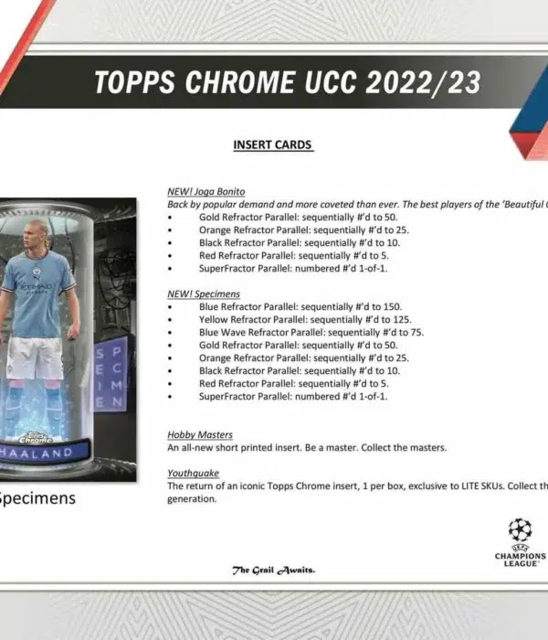 2022-23 Topps Chrome UEFA Club Competitions Hobby Lite Box - Sealed