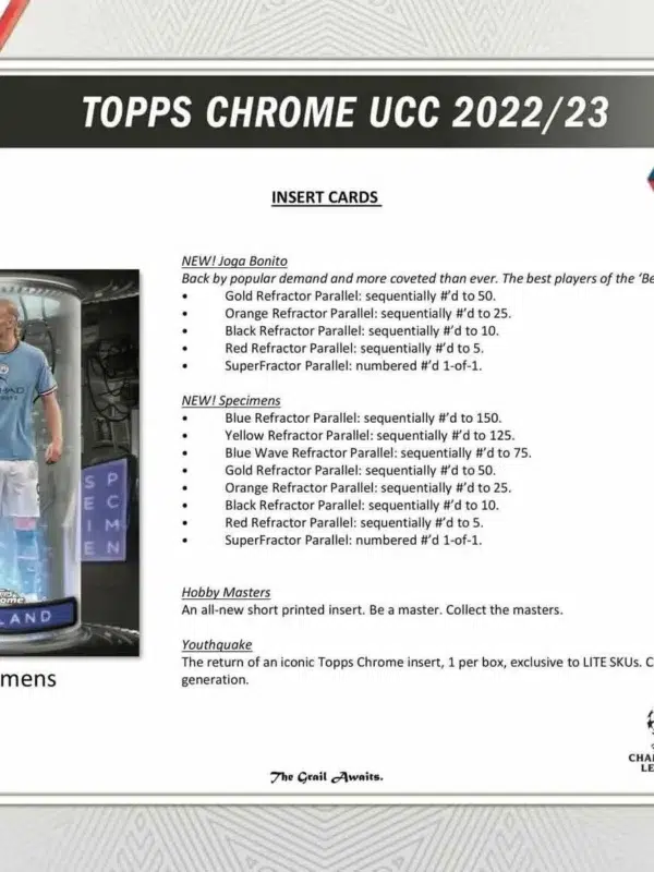 2022-23 Topps Chrome UEFA Club Competitions Hobby Lite Box - Sealed