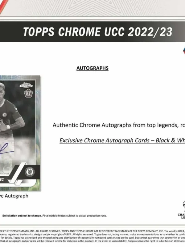 2022-23 Topps Chrome UEFA Club Competitions Hobby Lite Box - Sealed