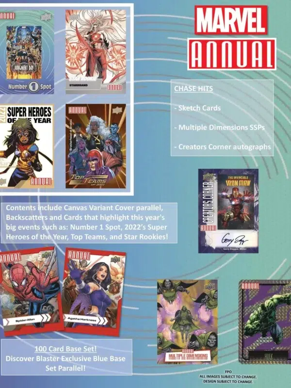 2022-23 Upper Deck Marvel Annual Blaster Box - Sealed