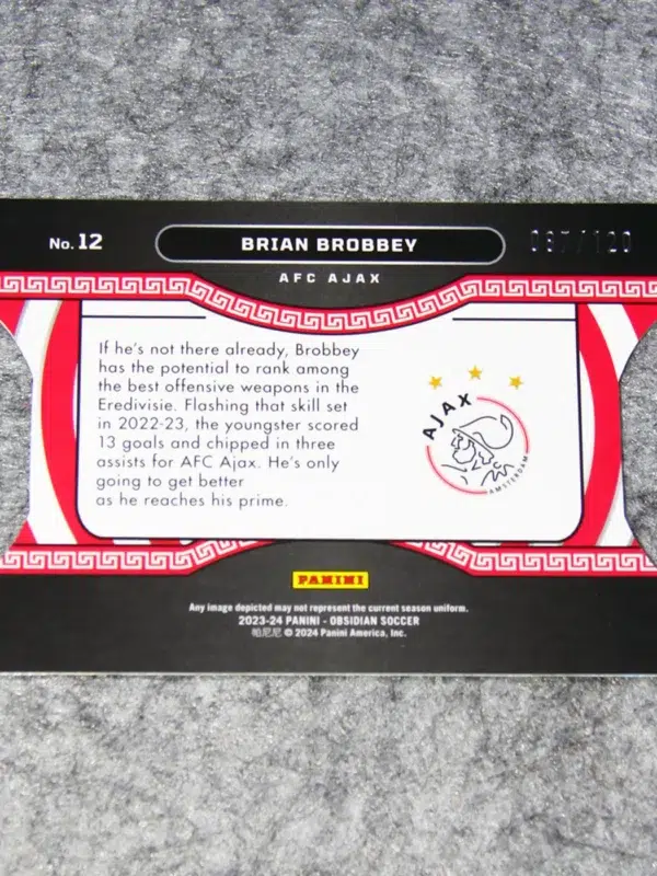 2023-24 Brian Brobbey #12 Panini Obsidian Tunnel Vision Die-Cut /120