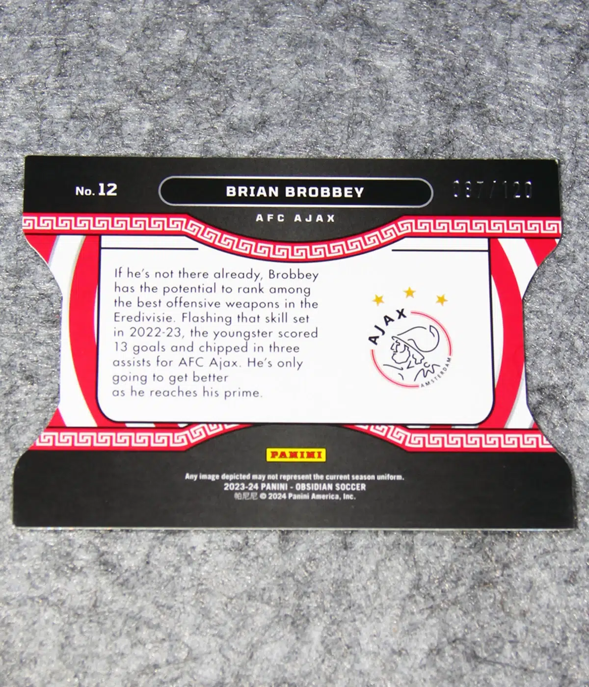 2023-24 Brian Brobbey #12 Panini Obsidian Tunnel Vision Die-Cut /120