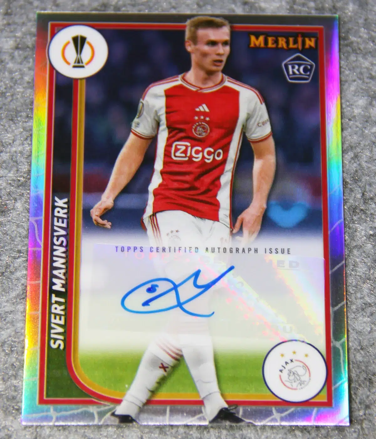 2023-24 Sivert Mannsverk #AU-SM Topps Merlin UEFA Club Competitions Rookie Autograph