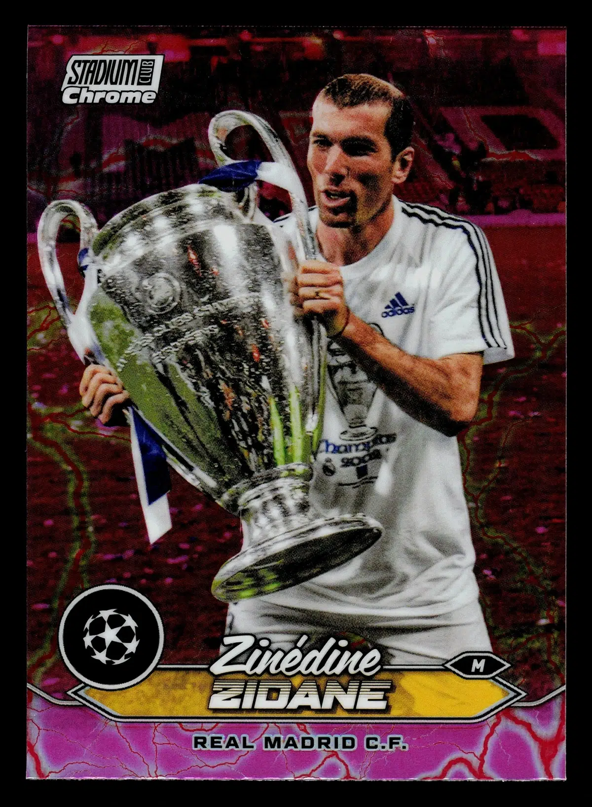 2023-24 Zinedine Zidane #5 Topps Stadium Club Chrome UCL Pink Red Electric