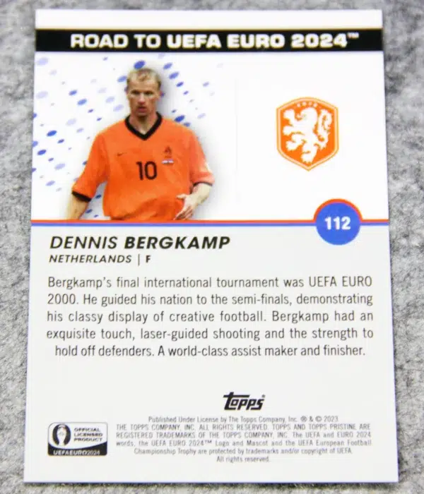 2023 Dennis Bergkamp #112 Topps Pristine Road to UEFA Euro 2024 Green /125