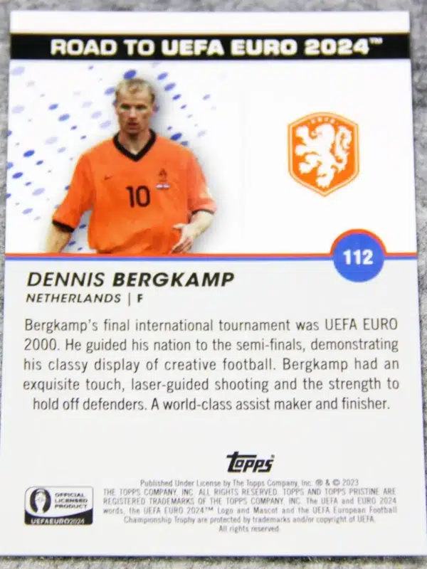 2023 Dennis Bergkamp #112 Topps Pristine Road to UEFA Euro 2024 Green /125