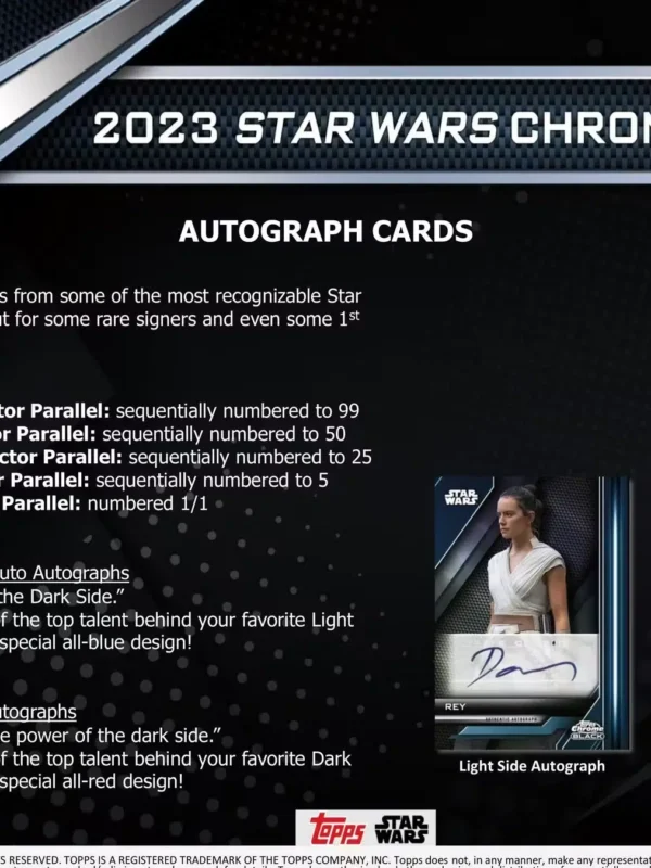 2023 Topps Star Wars Chrome Black Hobby Box - Sealed