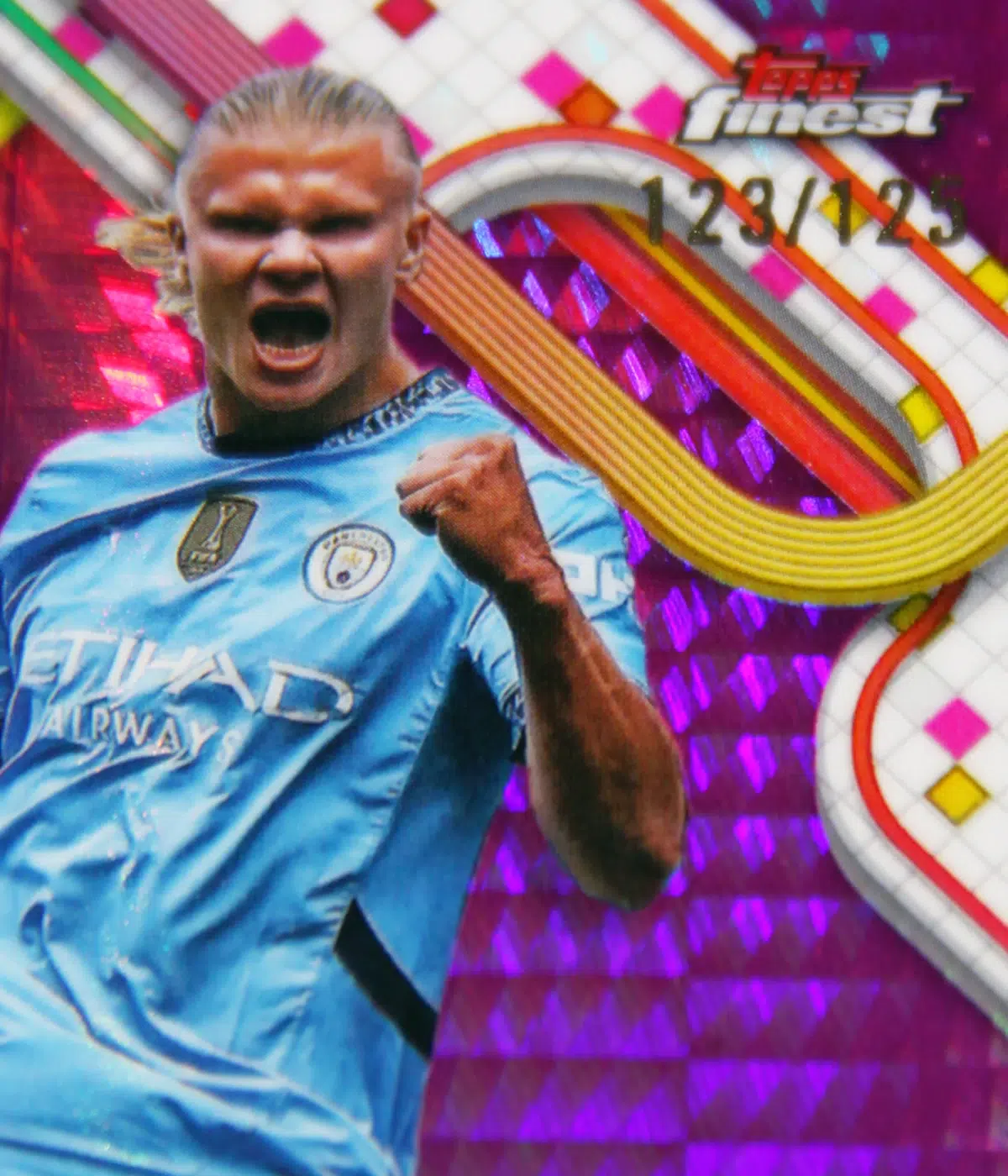 2024-25 Erling Haaland #50 Topps Finest UEFA Club Competitions Purple Prism Refractor /125