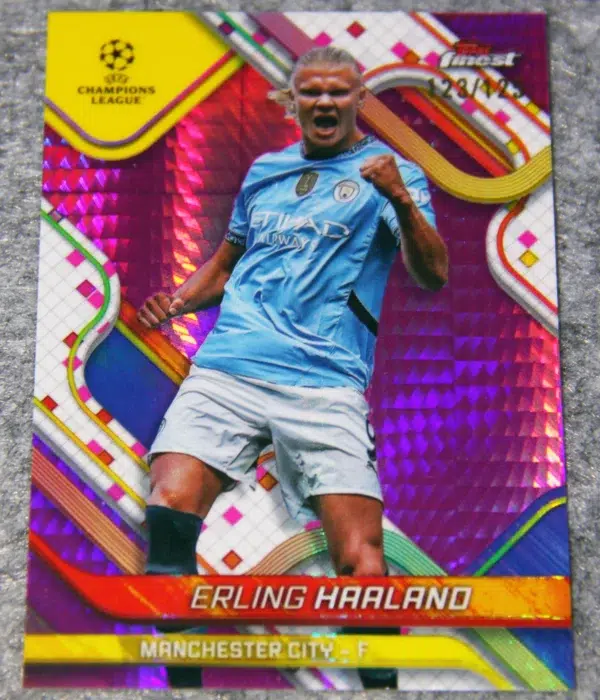 2024-25 Erling Haaland #50 Topps Finest UEFA Club Competitions Purple Prism Refractor /125