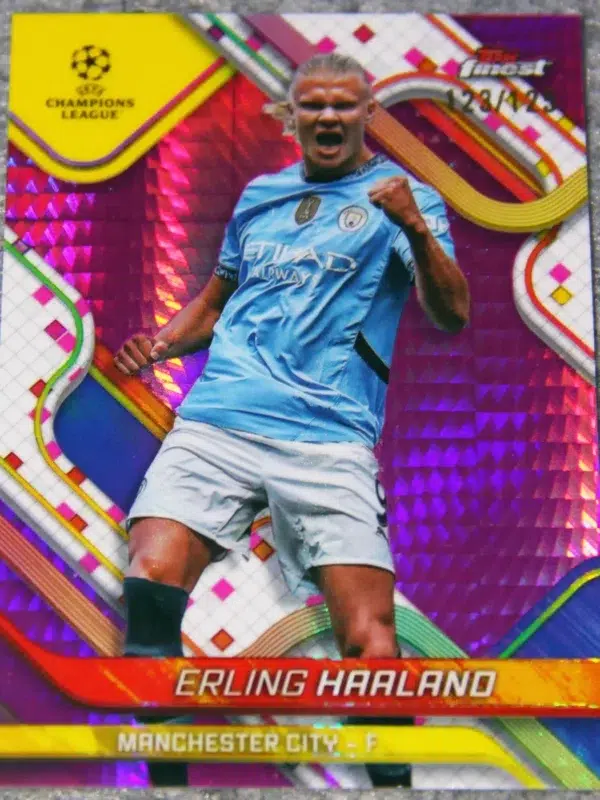 2024-25 Erling Haaland #50 Topps Finest UEFA Club Competitions Purple Prism Refractor /125