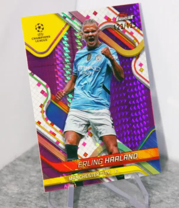 2024-25 Erling Haaland #50 Topps Finest UEFA Club Competitions Purple Prism Refractor /125