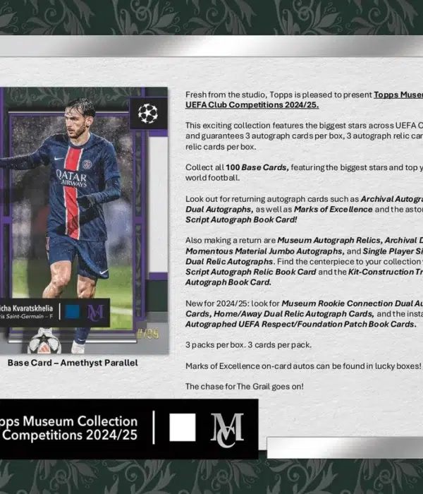 2024-25 Topps Museum Collection UEFA Club Competitions Soccer Hobby Box - Verzegeld