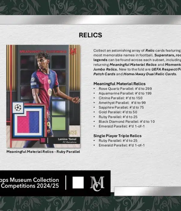 2024-25 Topps Museum Collection UEFA Club Competitions Soccer Hobby Box - Verzegeld
