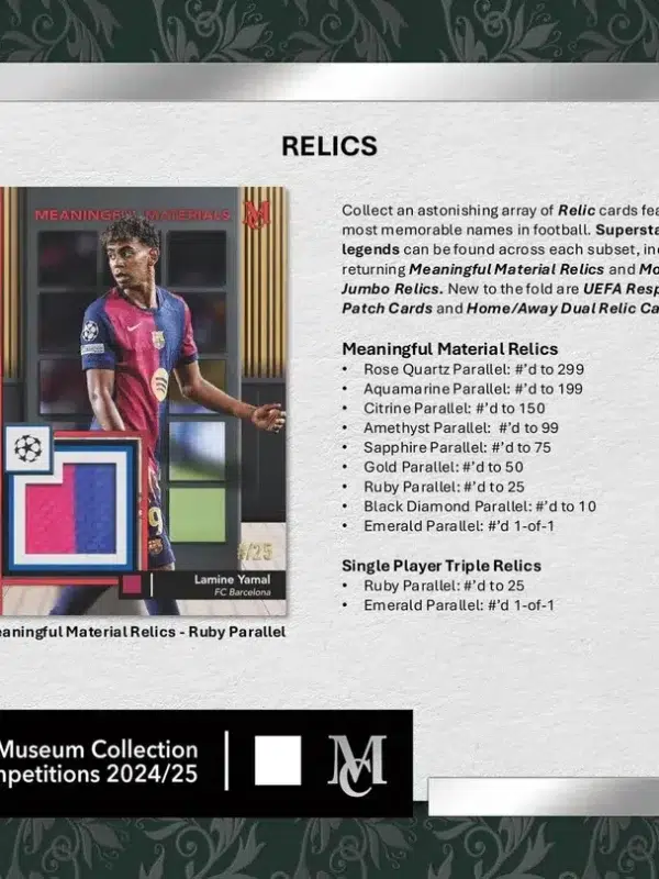 2024-25 Topps Museum Collection UEFA Club Competitions Soccer Hobby Box - Sealed