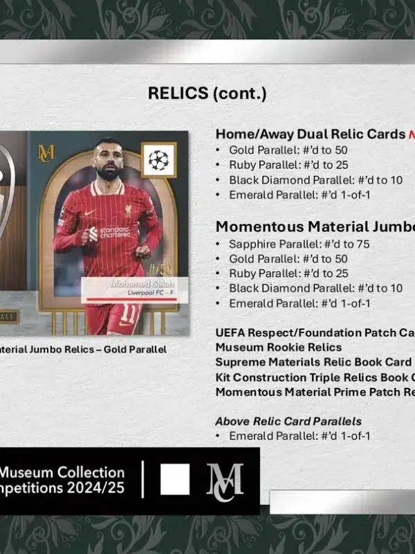 2024-25 Topps Museum Collection UEFA Club Competitions Soccer Hobby Box - Sealed