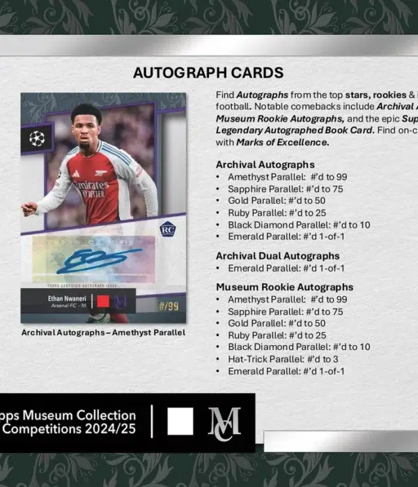2024-25 Topps Museum Collection UEFA Club Competitions Soccer Hobby Box - Verzegeld