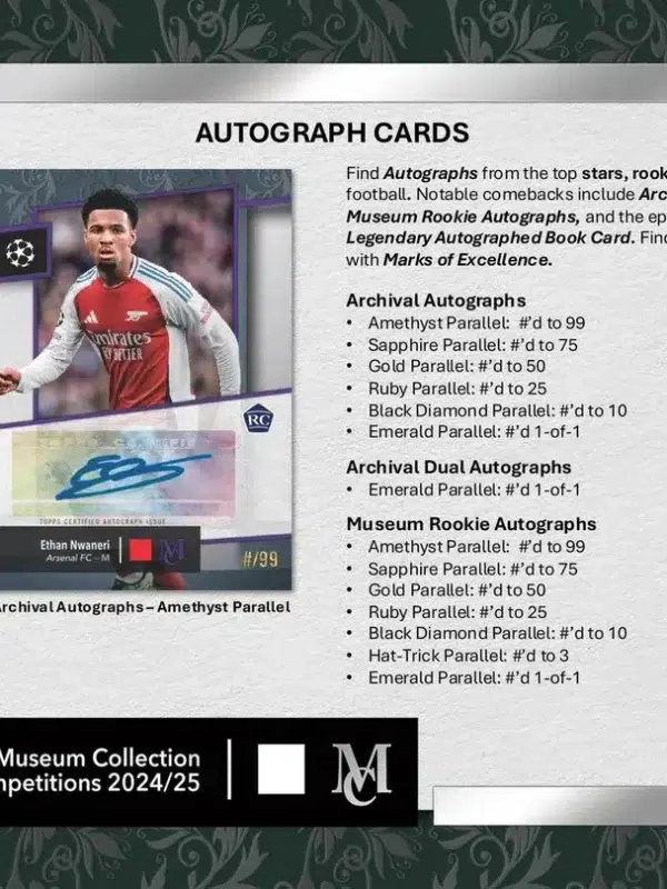 2024-25 Topps Museum Collection UEFA Club Competitions Soccer Hobby Box - Sealed