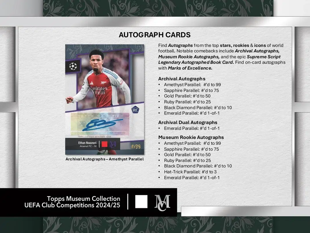 2024-25 Topps Museum Collection UEFA Club Competitions Soccer Hobby Box - Verzegeld