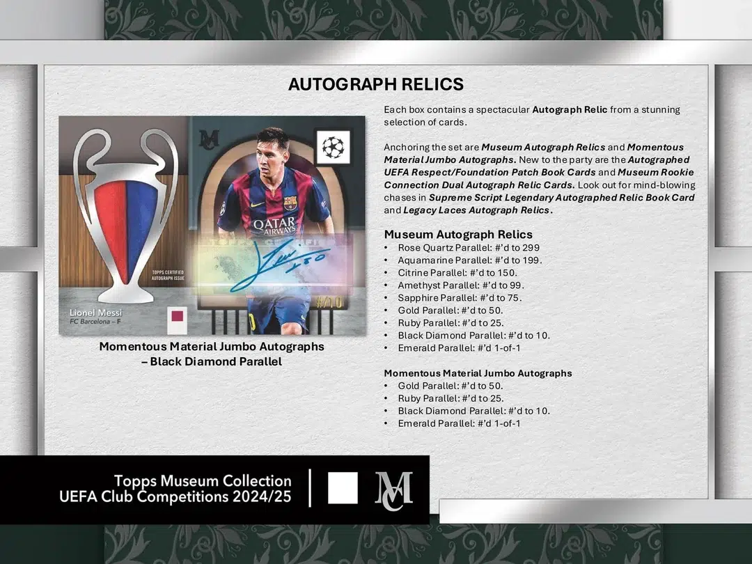 2024-25 Topps Museum Collection UEFA Club Competitions Soccer Hobby Box - Verzegeld