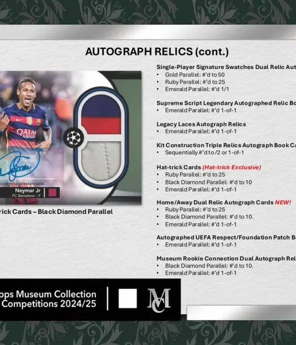 2024-25 Topps Museum Collection UEFA Club Competitions Soccer Hobby Box - Verzegeld