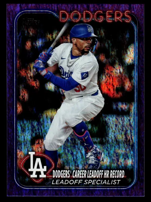 2024 Mookie Betts #US334 Topps Update Series Leadoff Specialist Purple Holofoil  /799