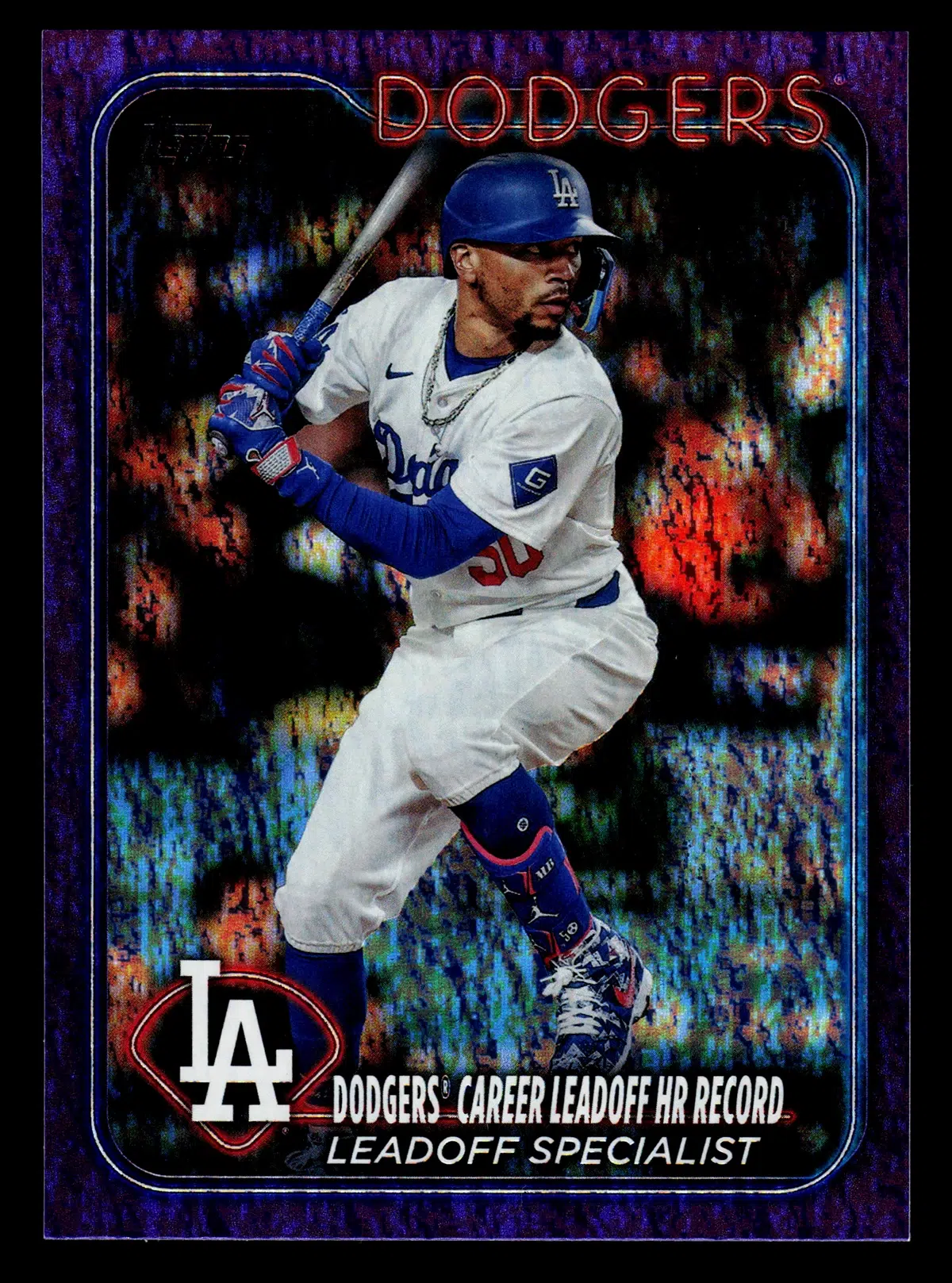 2024 Mookie Betts #US334 Topps Update Series Leadoff Specialist Purple Holofoil /799