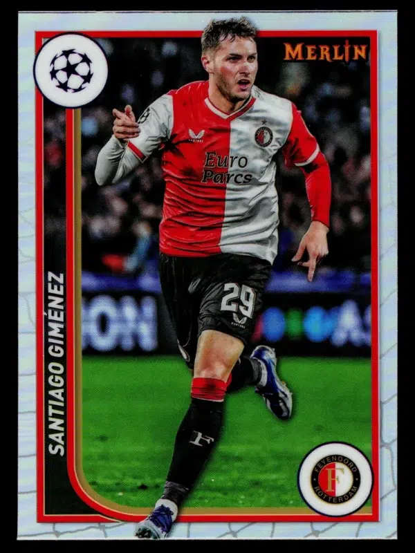 2024 Santiago Gimenez #57 Topps Merlin Collections UEFA Champions League Refractor