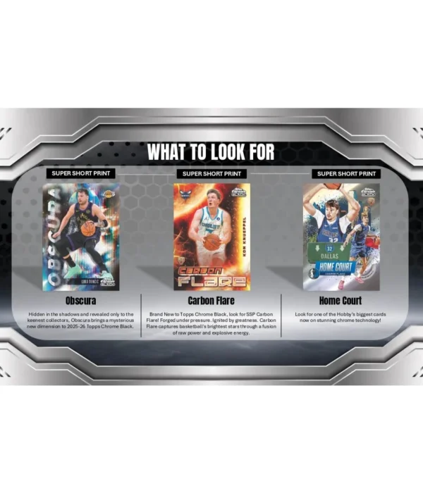 2025-26 Topps Chrome Black NBA Basketball Hobby Box - Sealed