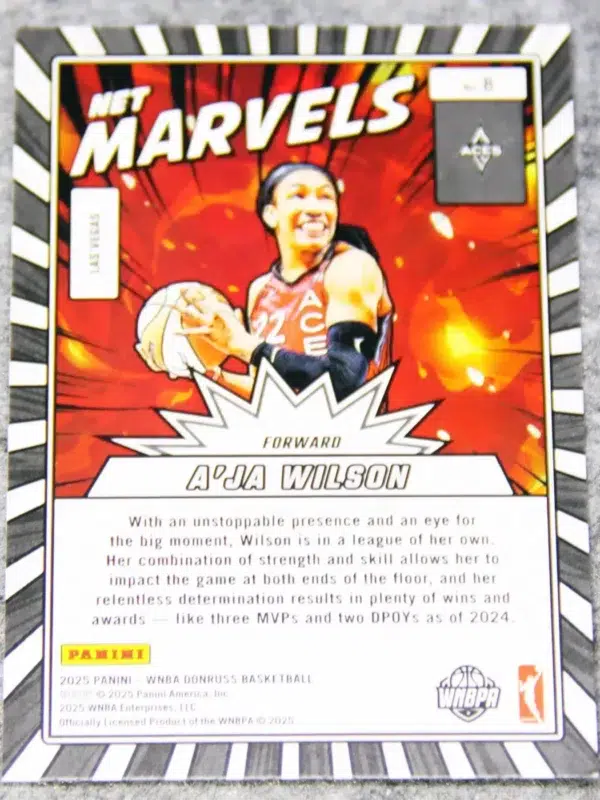 2025 A'ja Wilson #8 Panini WNBA Donruss Net Marvels