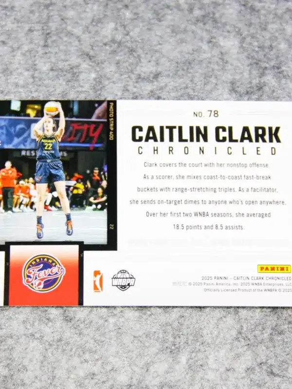 2025 Caitlin Clark #78 Panini WNBA Chronicled Shoe Game Holo Foil