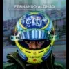 2025 Fernando Alonso #HC-6 Topps Chrome F1 75 Helmet Collection
