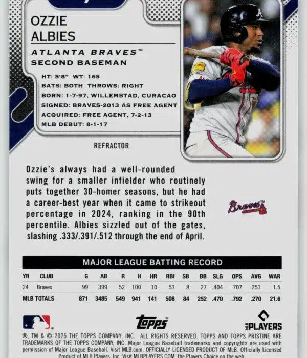 2025 Ozzie Albies #7 Topps Pristine Refractor