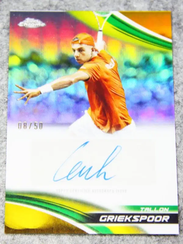 2025 Tallon Griekspoor #CA-TGR Topps Chrome Tennis Autograph Gold Refractor /50