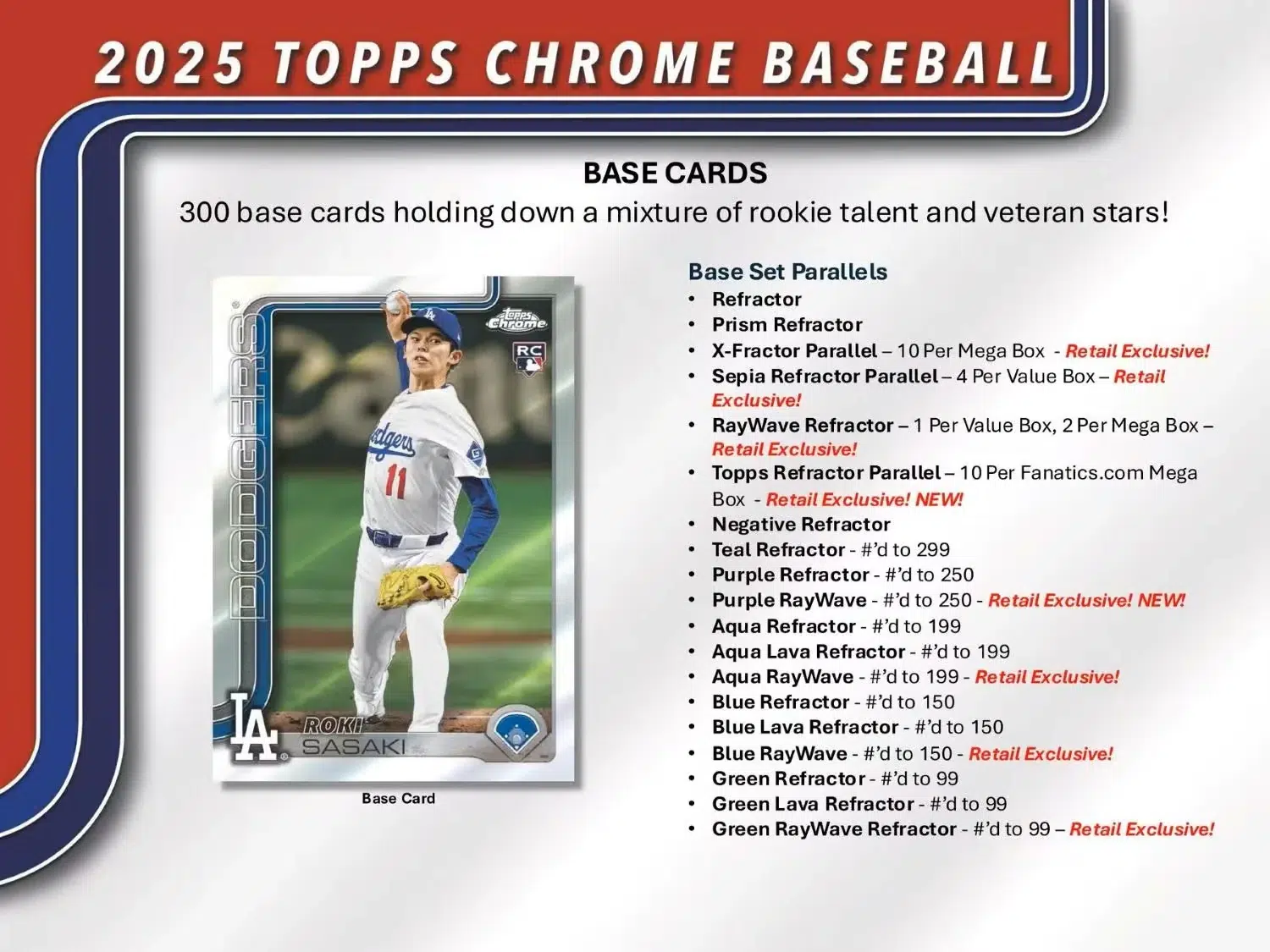 2025 Topps Chrome Baseball MLB Value Box - Sealed