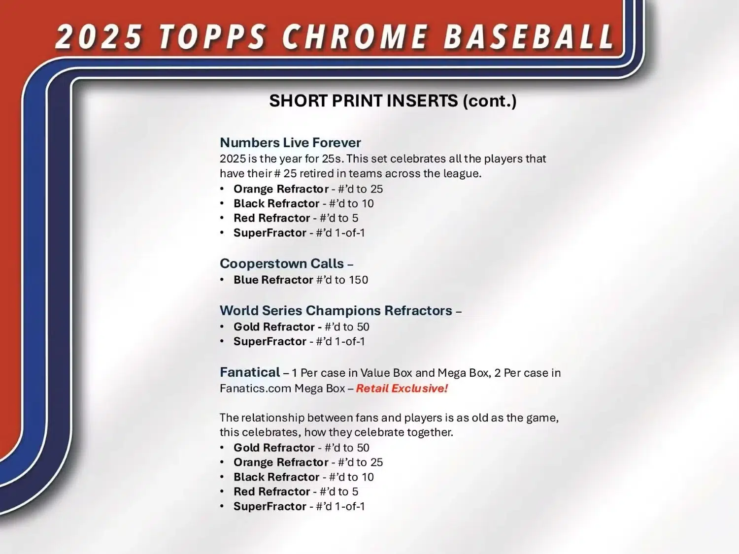 2025 Topps Chrome Baseball MLB Value Box - Sealed