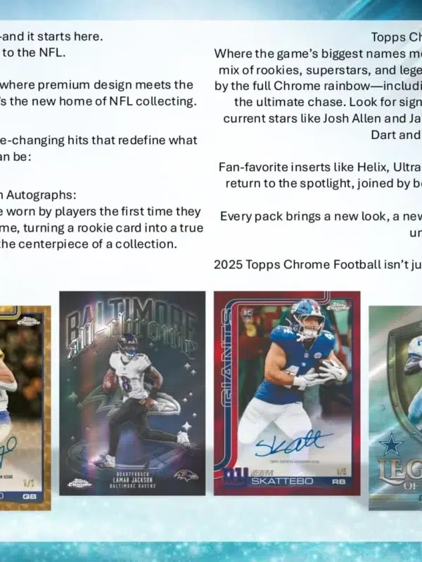 2025 Topps Chrome Football NFL Value Box - Sealed