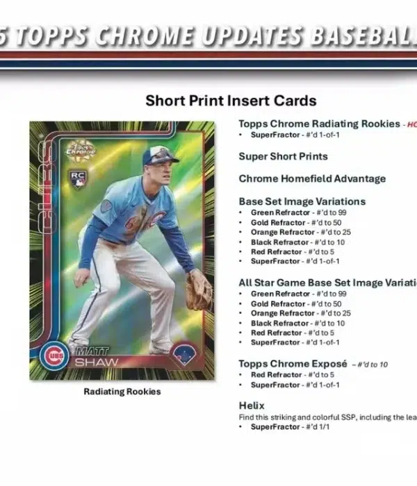 2025 Topps Chrome Update Series Baseball MLB Value Box - Sealed