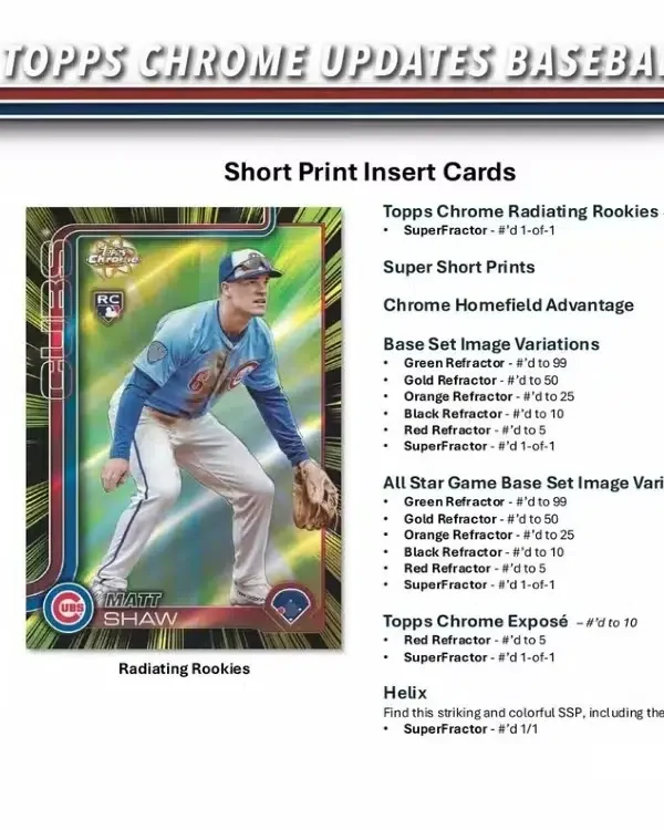 2025 Topps Chrome Update Series Baseball MLB Value Box - Sealed