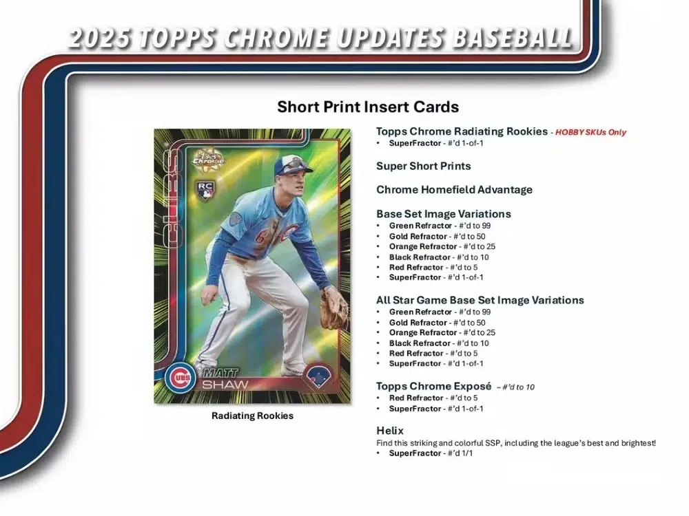 2025 Topps Chrome Update Series Baseball MLB Value Box - Sealed