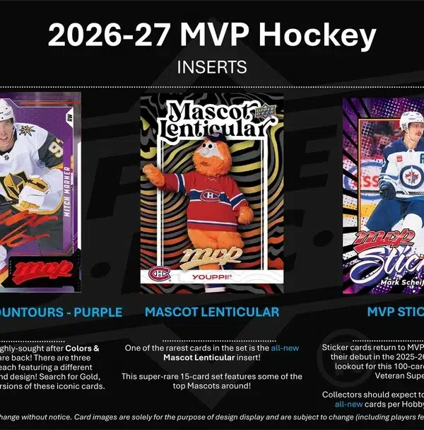 2026-27 Upper Deck MVP Hockey NHL Hobby Box - Sealed
