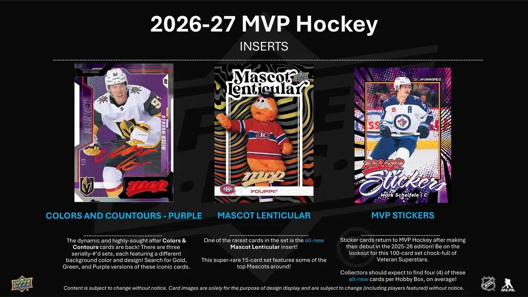 2026-27 Upper Deck MVP Hockey NHL Hobby Box - Sealed