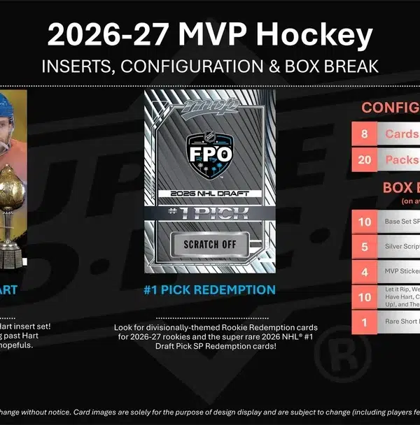 2026-27 Upper Deck MVP Hockey NHL Hobby Box - Sealed