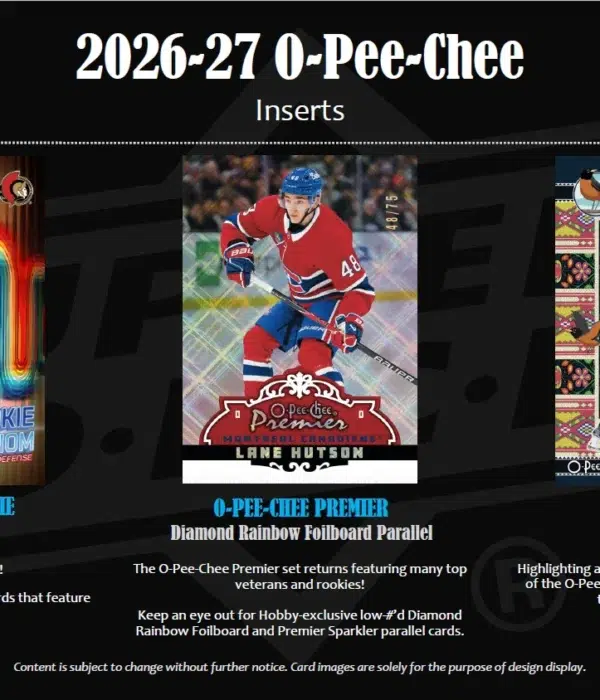 2026-27 Upper Deck O-Pee-Chee Hockey NHL Hobby Box - PRE ORDER