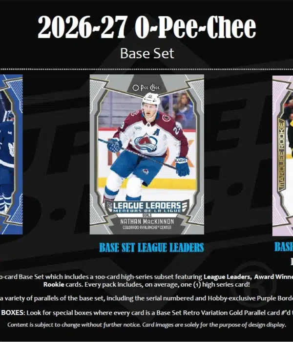 2026-27 Upper Deck O-Pee-Chee Hockey NHL Hobby Box - PRE ORDER