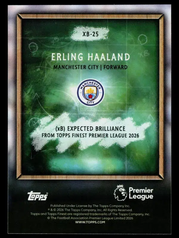 2026 Erling Haaland #XB-25 Topps Finest Premier League Expected Brilliance