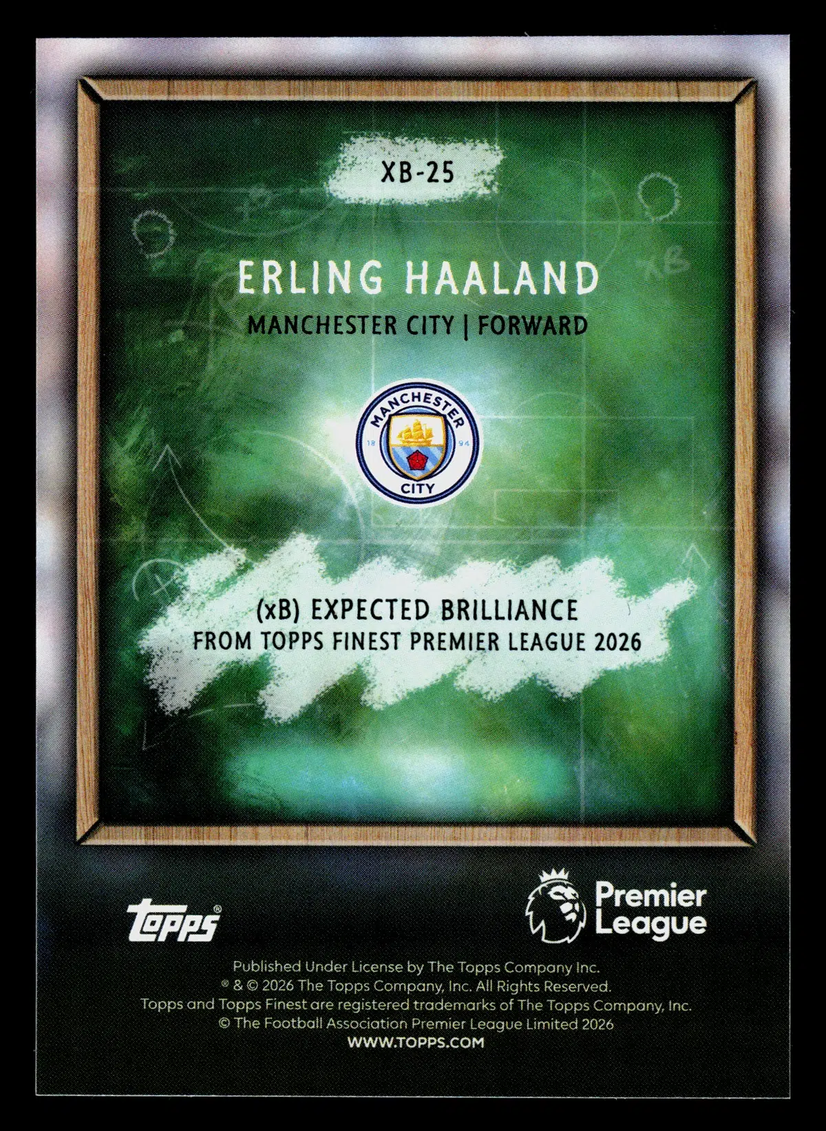 2026 Erling Haaland #XB-25 Topps Finest Premier League Expected Brilliance