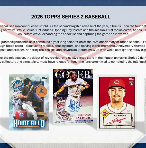 2026 Topps 75 Series 2 Baseball MLB Hobby Box - Sealed